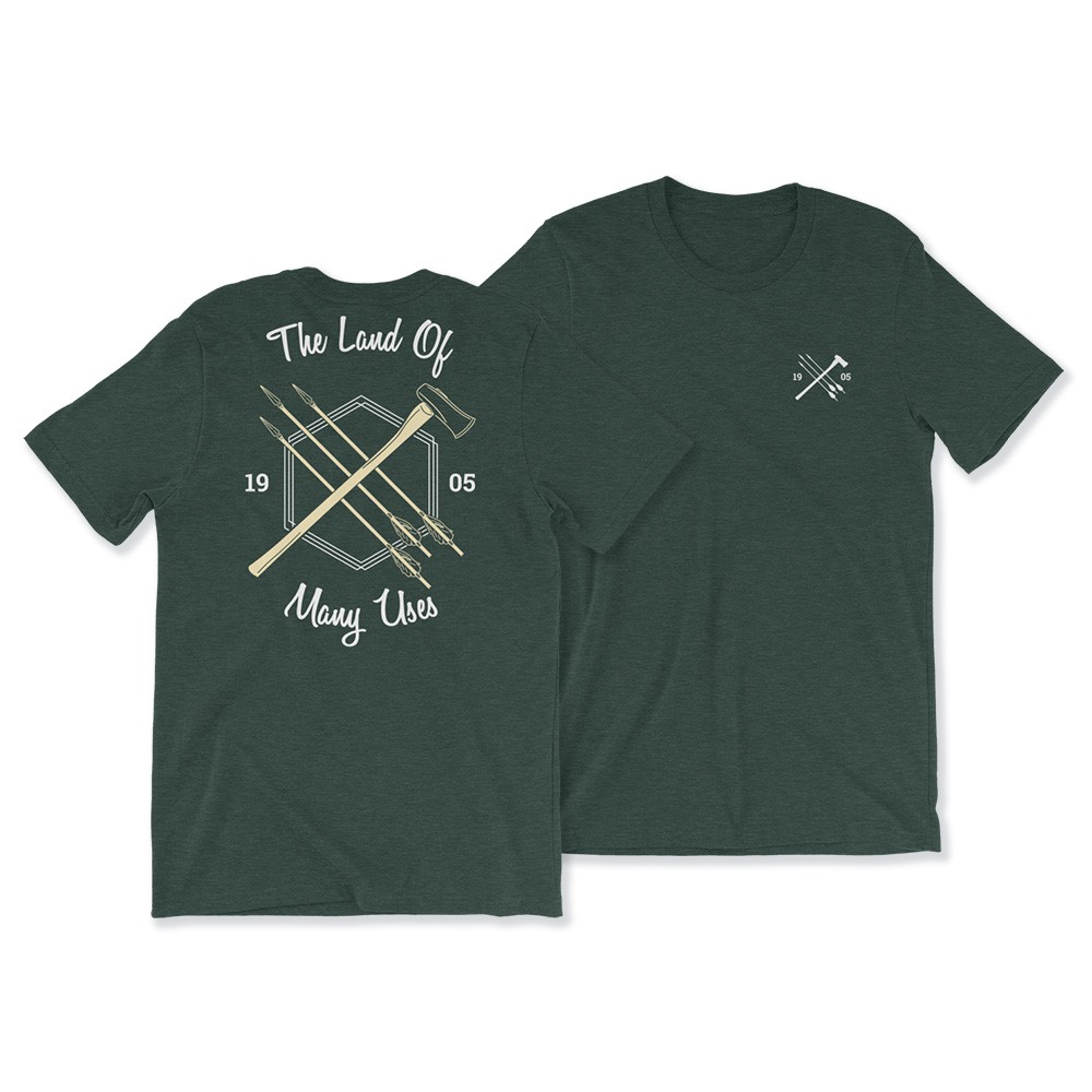 "Land of Many Uses" ShortSleeve Unisex TShirt BRUSHBORN